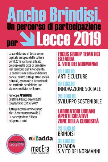 Anche Brindisi. Un percorso di partecipazione per Lecce Capitale Europea della Cultura 2019