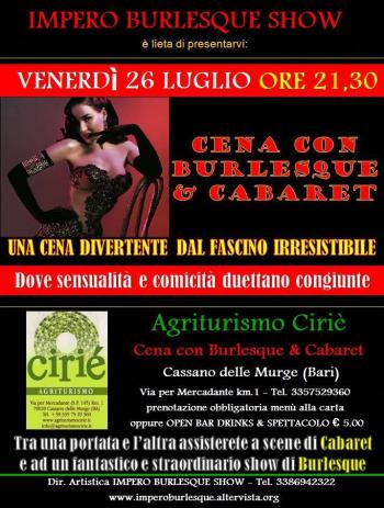 Cena Con Burlesque & Cabaret Show
