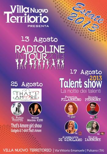 Villa Nuovo Territorio Estate 2013                        Radio Live Show con i DJ di Radio Norba