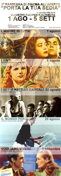 Cinema all'aperto nel Claustro fratelli Festa - rassegna: " porta la Tua Sedia "
