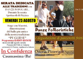 Danze e Spettacoli di Musiche popolari: Pizzica e Panzerotti