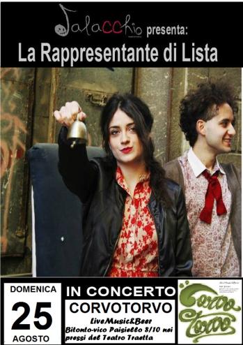 La Rappresentante di Lista in concerto al Corvotorvo