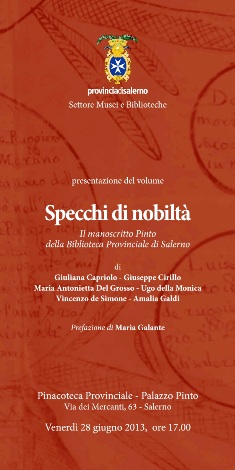 Settembre Culturale: Capriolo, Cirillo, Del Grosso, Della Monica, De Simone, Galdi “Specchi di nobiltà”