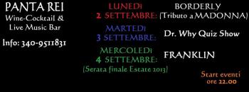 PANTA REI Serata Finale 2013: FRANKLIN in concerto, Mercoledì 4 Settembre (ore 22)