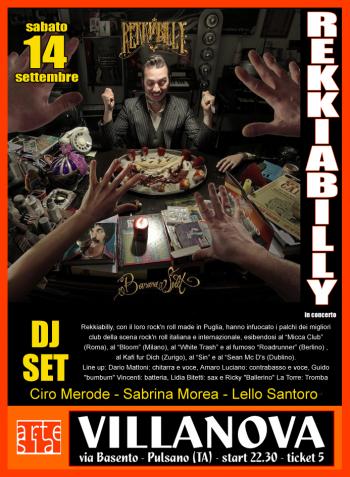Rekkiabilly in concerto (rock'n'roll) + Ciro Merode, Sabrina Morea e Lello Santoro dj set