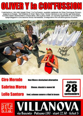 Oliver y la Con'Fussion in concerto (Spagna / Italia) + Ciro Merode, Sabrina Morea e Lello Santoro dj set