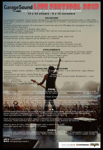 Garage Sound Presenta il Primo Contest su Scala Nazionale
