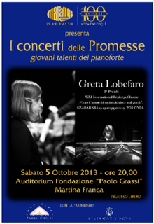 Giovani talenti al pianoforte - Concerto di Greta Lobefaro