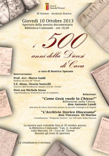 Mostra: I 500 anni della Diocesi di Cava
