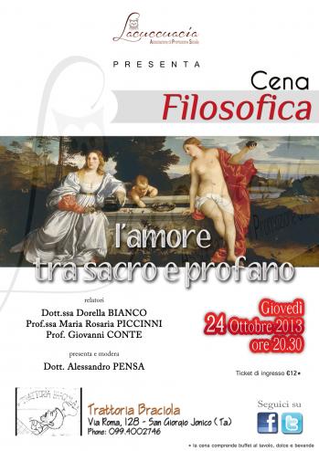 L'amore tra sacro e profano - Cena Filosofica