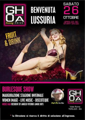Ghoa Luxury Privè - Serata Inaugurale con Live Sound & Burlesque Show