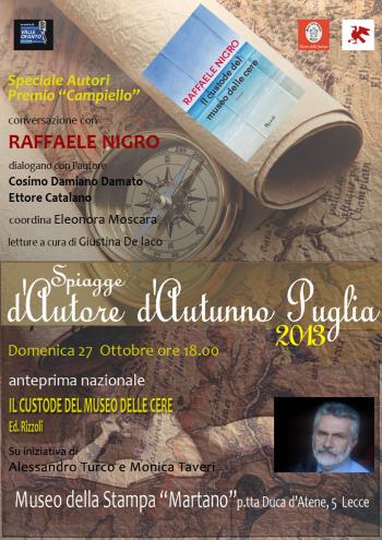 Raffaele Nigro presenta in anteprima nazionale “Il custode del museo delle cere”