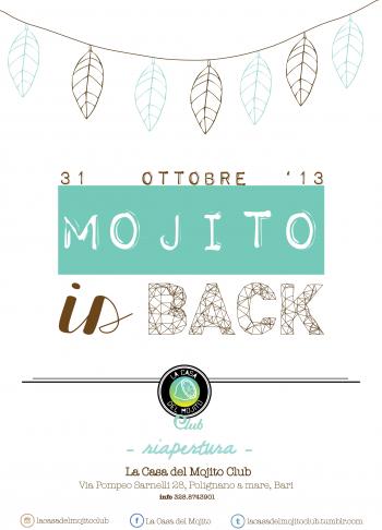 Mojito is Back! apertura stagione autunnale con keedo dj set