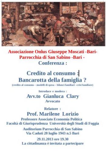 Convegno su Credito al Consumo: Bancarotta della Famiglia?