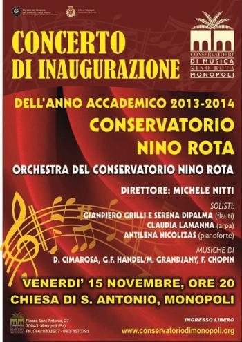 Concerto di Inaugurazione dell'anno accademico 2013-14 del Conservatorio Nino Rota