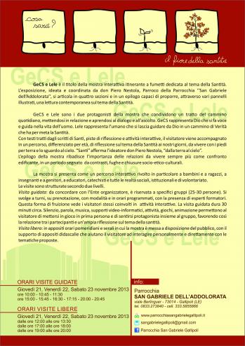 Arrivo delle reliquie di S. Gabriele a Gallipoli