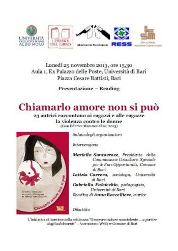 L'autrice Presenta il Libro "Chiamarlo Amore Non si Può"