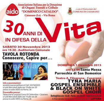 30 di Vita in difesa della Vita - Concerto Gospel con Tyna Maria Ensemble & Black on White Gospel Choir