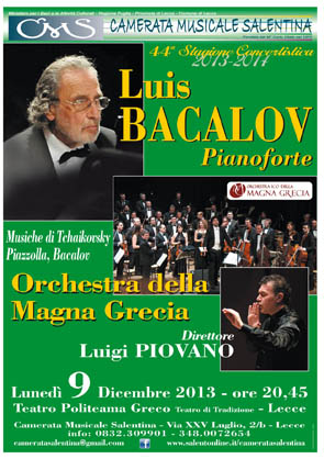 CMS 6°: Luis Bacalov al pianoforte e Luigi Piovano direttore dell'Orchestra della Magna Grecia