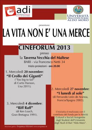 Cineforum Adi-bari la Vita Non è Una Merce