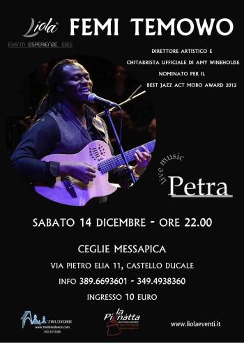 Femi Temowo: il chitarrista di Amy Winehouse in concerto al Petra di Ceglie Messapica