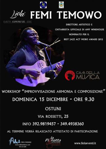 Femi Temowo: Master Class alla Casa della Musica di Ostuni