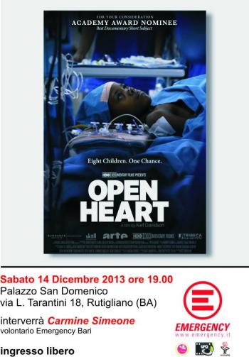 Proiezione di Open Heart, candidato al premio oscar 2013 nella categoria Documentary Short