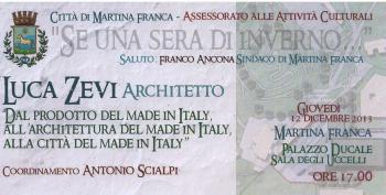 Luca Zevi: Dal prodotto del made in Italy, all’architettura del made in Italy, alla città del made in Italy