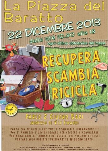 Piazza del Baratto, il Regalo di Natale: Recupera, Scambia e Ricicla