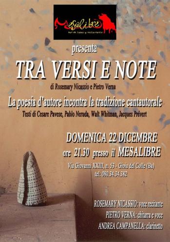 "Tra versi e note" di Rose Mary Nicassio & Pietro Verna