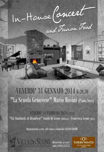 In.house concert and fusion food: MARIO ROSINI ed il cantautorato genovese