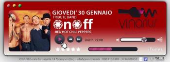 Giovedi 30 Gennaio sul palco del Vinarius la tribute band dei RED HOT CHILI PEPPERS "ON/OFF/