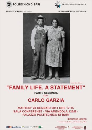 “Family life: a statement”, incontro con Carlo Garzia