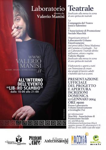 Laboratorio Teatrale gratuito diretto da Valerio Manisi