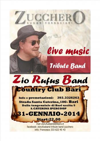 Tributo a ZUCCHERO by Zio Rufus Band @ Country Club Bari/Ba