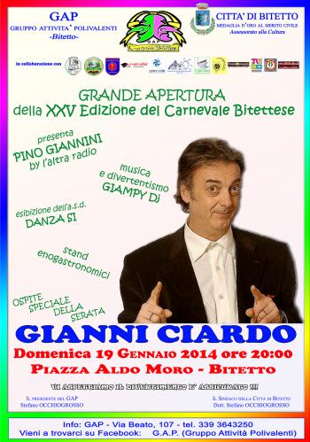 La Grande Apertura della XXV Edizione del Carnevale Bitettese
