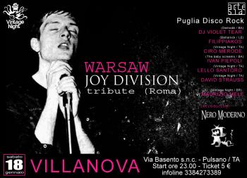 Joy Division Tribure con Warsaw (Lazio) live + Nero Moderno (Puglia) live + Puglia Disco Rock dj set