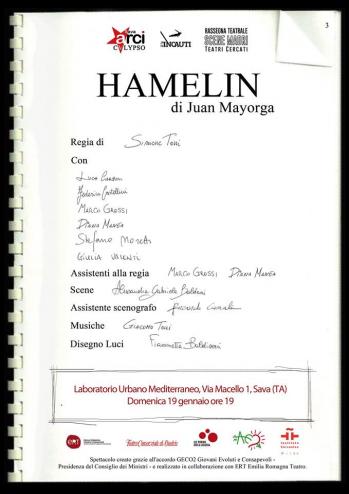 SCENE MADRI, Teatri Cercati presenta: HAMELIN, Compagnia Gli Incauti