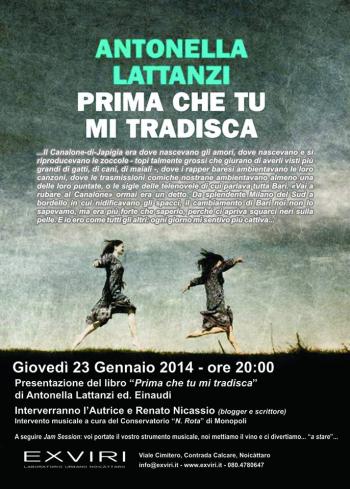 Presentazione del libro "Prima che tu mi tradisca" di A. Lattanzi ed. Einaudi