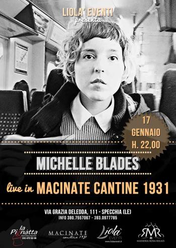 Michelle Blades in concerto al Macinate Cantine di Specchia
