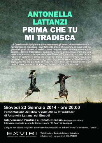 Presentazione del libro "Prima che tu mi tradisca" di A. Lattanzi