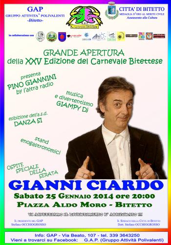 La Grande Apertura della XXV Edizione del Carnevale Bitettese