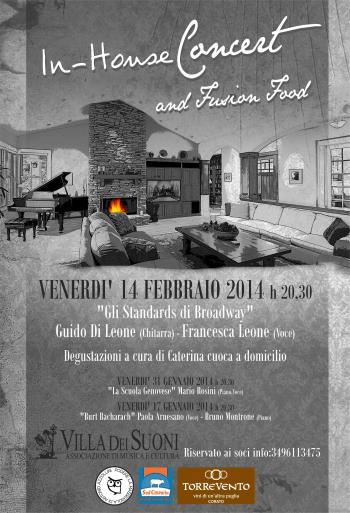 In.house concert and fusion food: Gli strandars di Broadway - Guido Di Leone - Francesca Leone