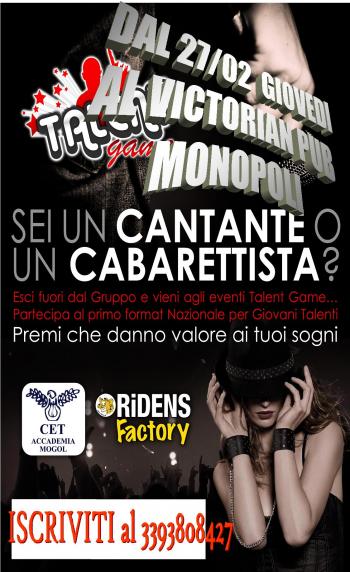 Talent game - Concorso per cantanti e cabarettisti