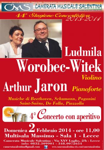 12. 4° Concerto con Aperitivo - L. Worobec-Witek, vl, e A. Jaron, pf