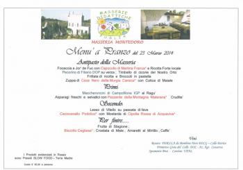 Domenica  in  Masseria: terzo appuntamento didattico sull'Enogastronomia di Qualita'