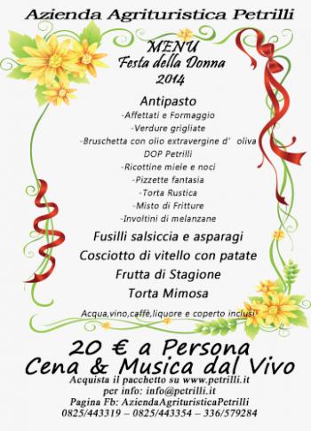 Cena e Musica dal vivo per la festa della Donna