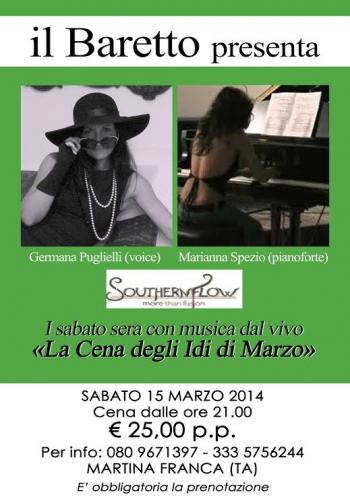 La cena degli Idi di Marzo: Germana Puglielli (voce) e Marianna Spezio (pianoforte)