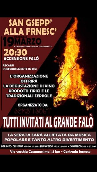 Sciamaballà per il Falò di San Giuseppe