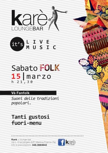 Sabato folk al Karè con i Và Fanfolk